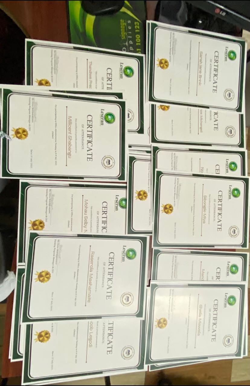 Certificate ceremony and graduation
